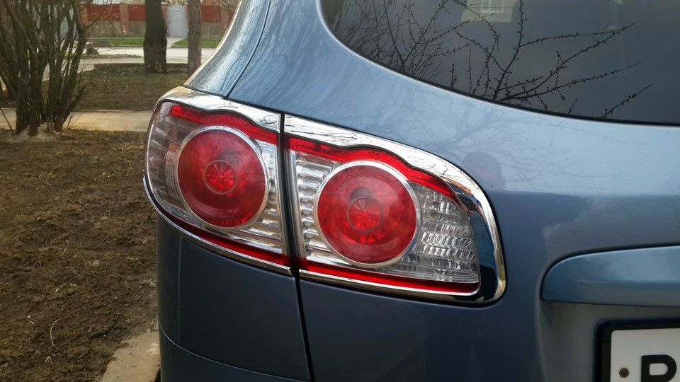 Хром накладки на стопи Hyundai Santa Fe 2009-2012 (B662)