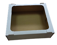 Упаковка из микрогофрокартона для тортов белая 280*235*95