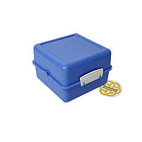 Пластиковий ланч бокс для їжі 1.4Л, квадратний, блакитний SNMZ, фото 5