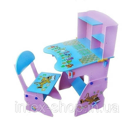 Дитяча парта BAMBI W 035 рожева. (от 3-х до 14-ти лет) МДФ!!!, фото 1