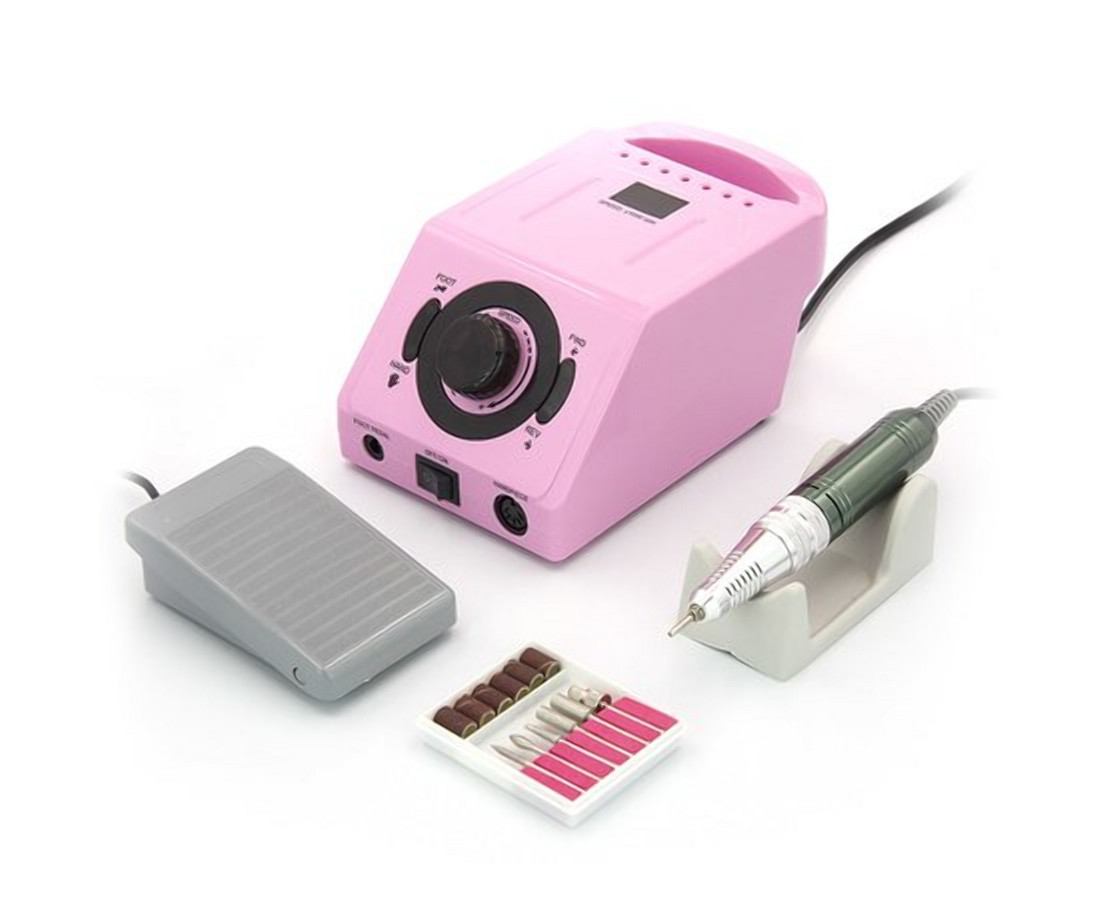 Фрезер з дисплеєм для манікюру та педикюру Nail Drill ZS-716, 45000 об/хв, 65 Вт (Рожевий), фото 1