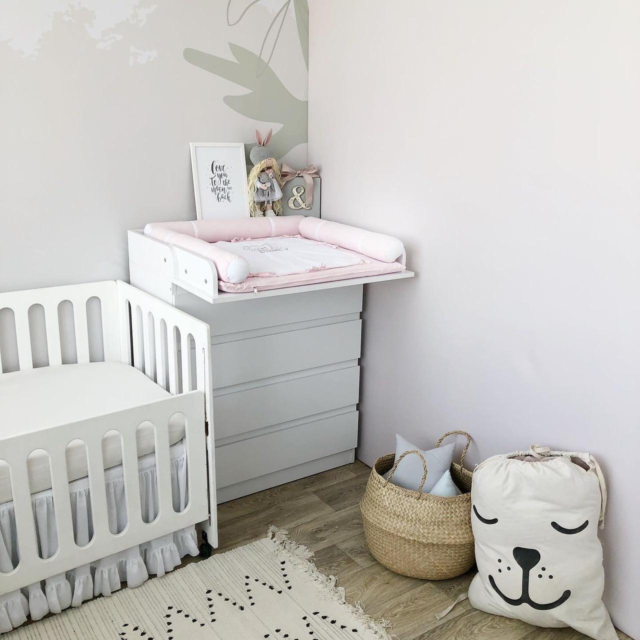 Дитячий комод пеленальний Light на телескопах колір білий, фото 1