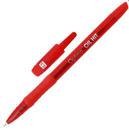 Ручка масляна OPTIMA OIL HIT товщина 0,5 мм O15630-03 червона