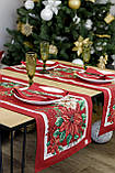 Новорічна доріжка на стіл 35x100 см., гобелен з золотим люрексом, фото 2