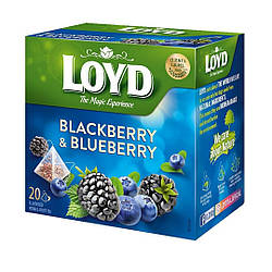 Упаковка 10 шт Фруктовий чай Loyd ожина-чорниця 40г