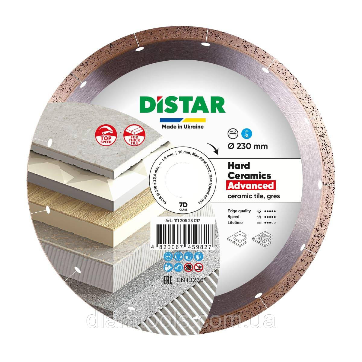 Круг алмазний відрізний по керамограніту Distar Hard ceramics Advanced 230x1.6x10x25.4