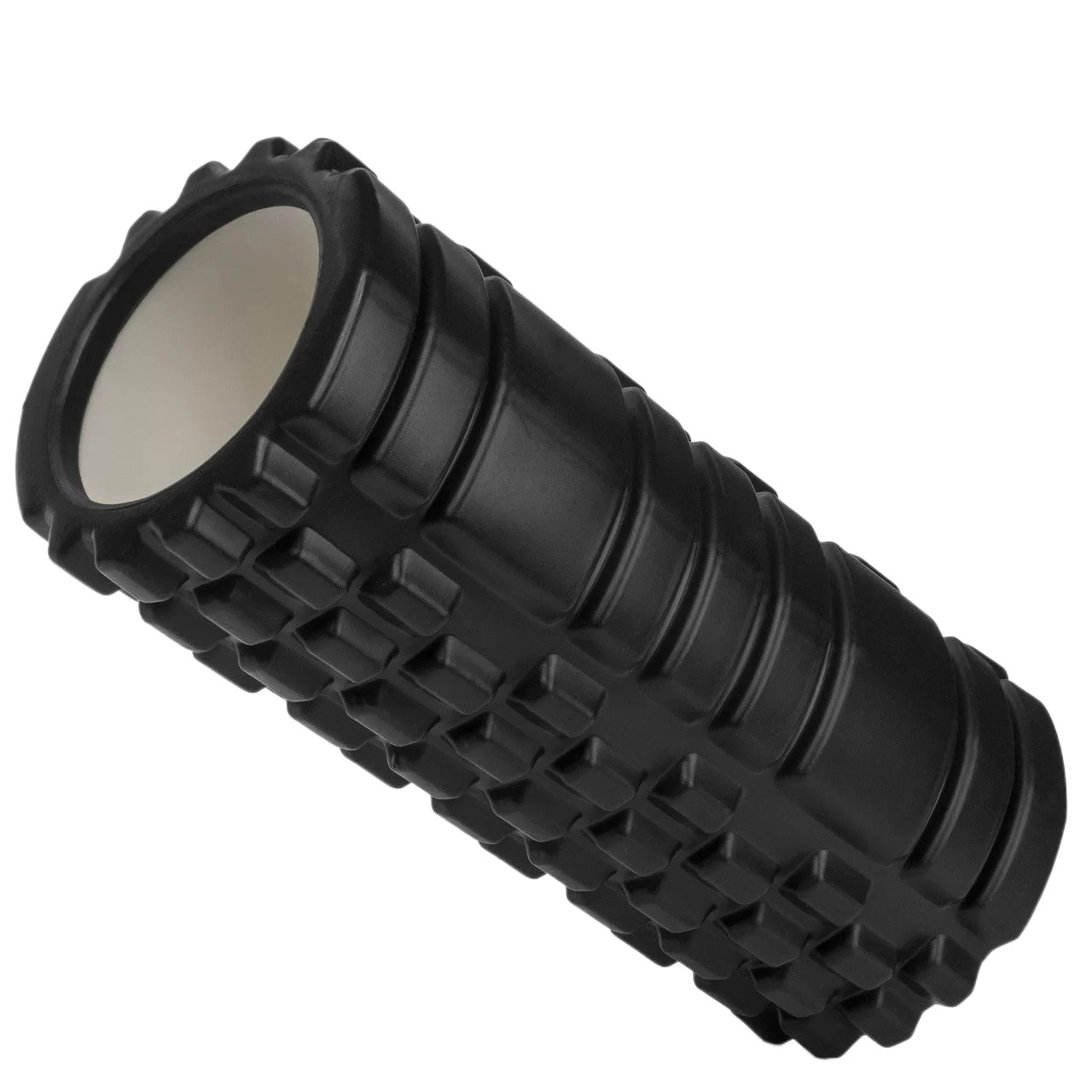 Масажний ролик (роллер) U-POWEX EVA foam roller (33x14см.) Black, фото 1