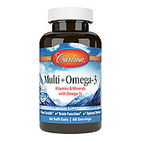 Мультивитамины с Омега-3, Multi + Omega-3, Carlson, 60 гелевых капсул