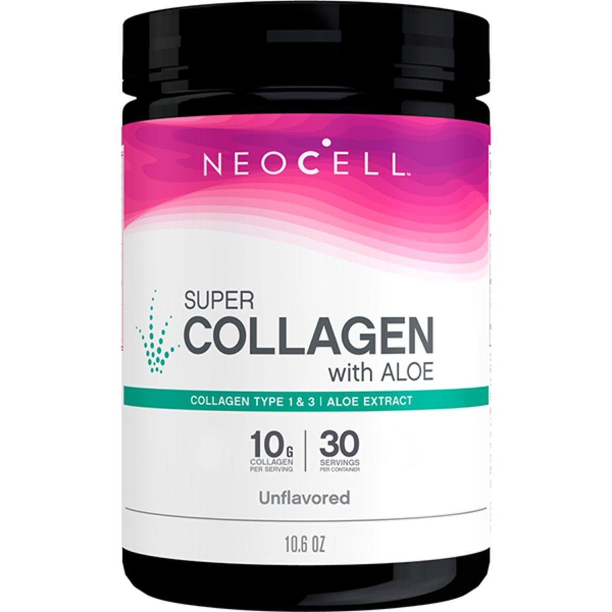 Супер колаген з алое, Тип 1&3, Super Collagen Powder With Aloe, NeoCell, 284 г (10,6 унцій)