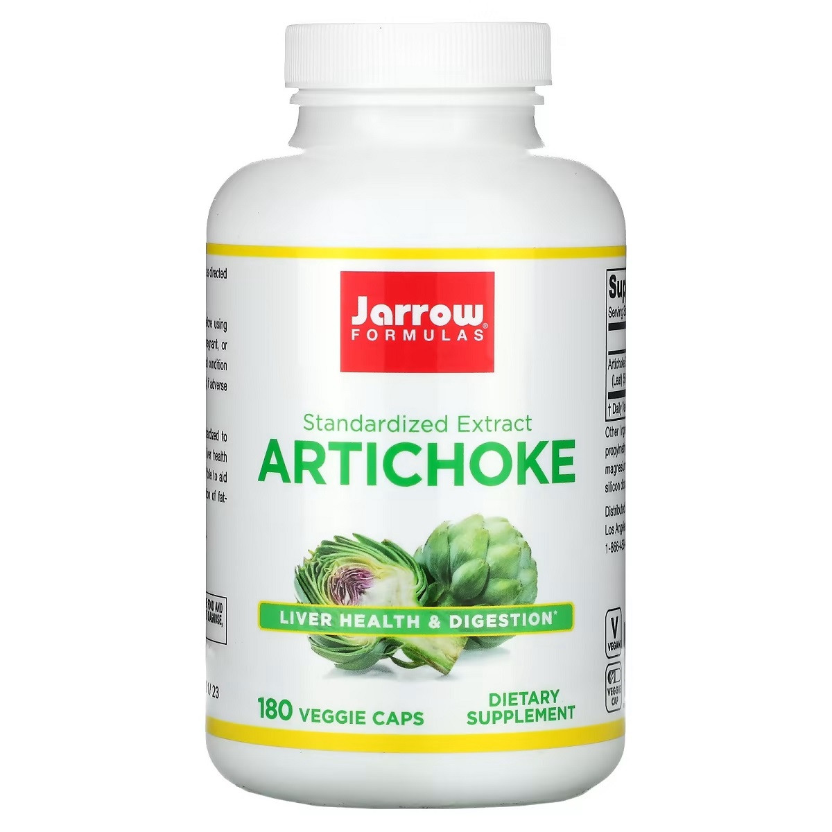 Артишок, Artichoke, Jarrow Formula, 180 вегетаріанських капсул