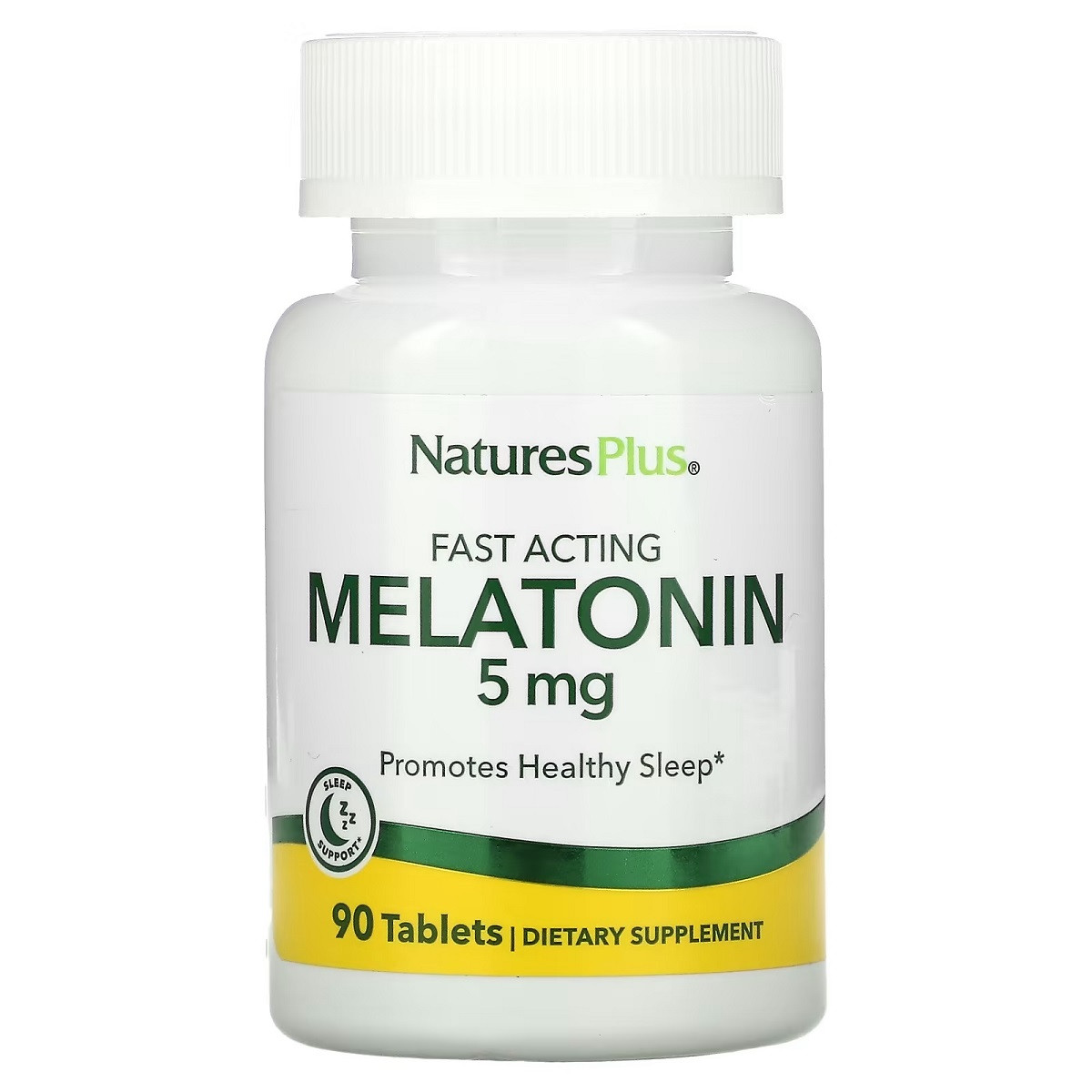 Мелатонін Швидкодійний, 5 мг, Fast Acting Melatonin, Natures Plus, 90 таблеток