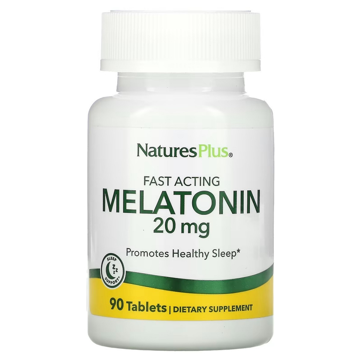 Мелатонін Швидкодійний, 20 мг, Fast Acting Melatonin, Natures Plus, 90 таблеток