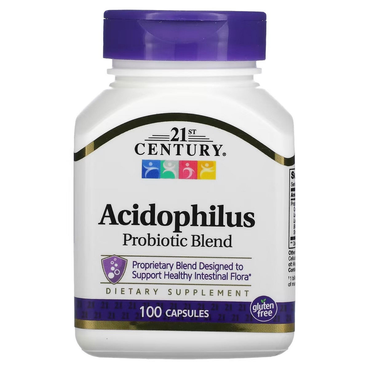 Суміш пробіотиків, Acidophilus, 21st Century, 100 капсул, фото 1