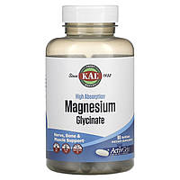 Магний Глицинат высокой усваиваемости, 315 мг, High Absorption Magnesium Glycinate, KAL, 90 желатиновых капсул