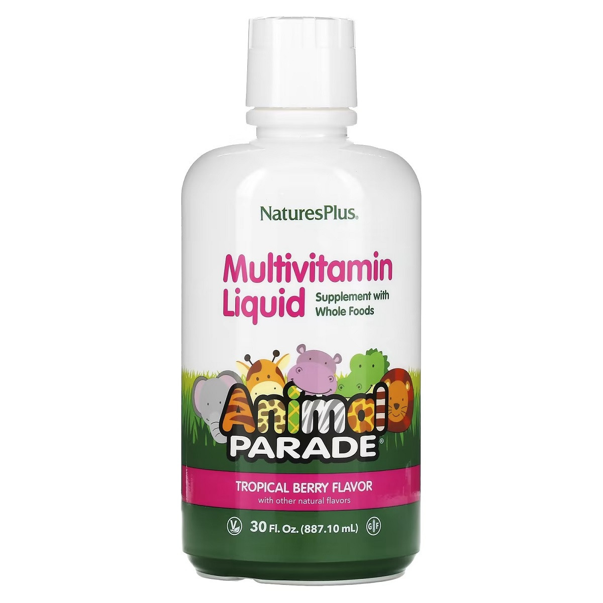 Рідкі дитячі мультивітаміни, Тропічний смак, Animal Parade Gold, Natures Plus, 887 мл