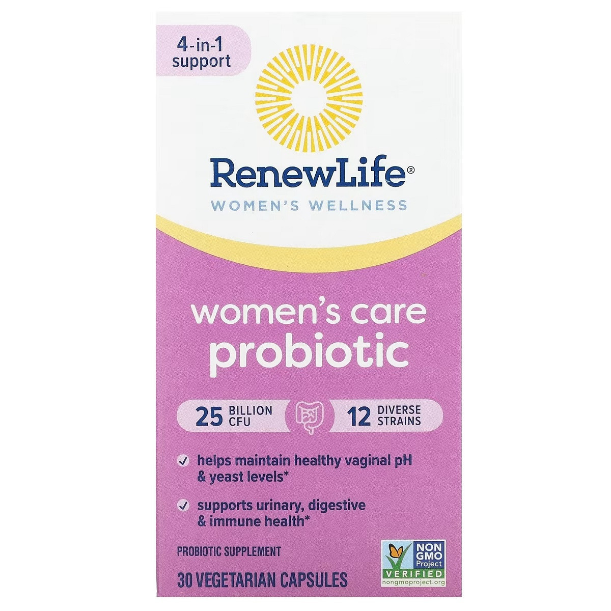Пробіотик для жінок, 25 млрд КУО, Ultimate Flora, Women's Care Probiotic, Renew Life, 30 вегетаріанських