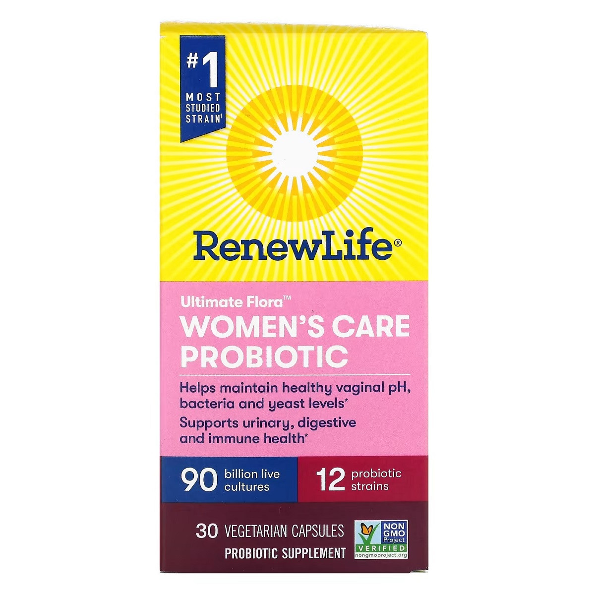 Пробіотик для жінок, 90 млрд КУО, Ultimate Flora, Women's Care Probiotic, Renew Life, 30 вегетаріанських