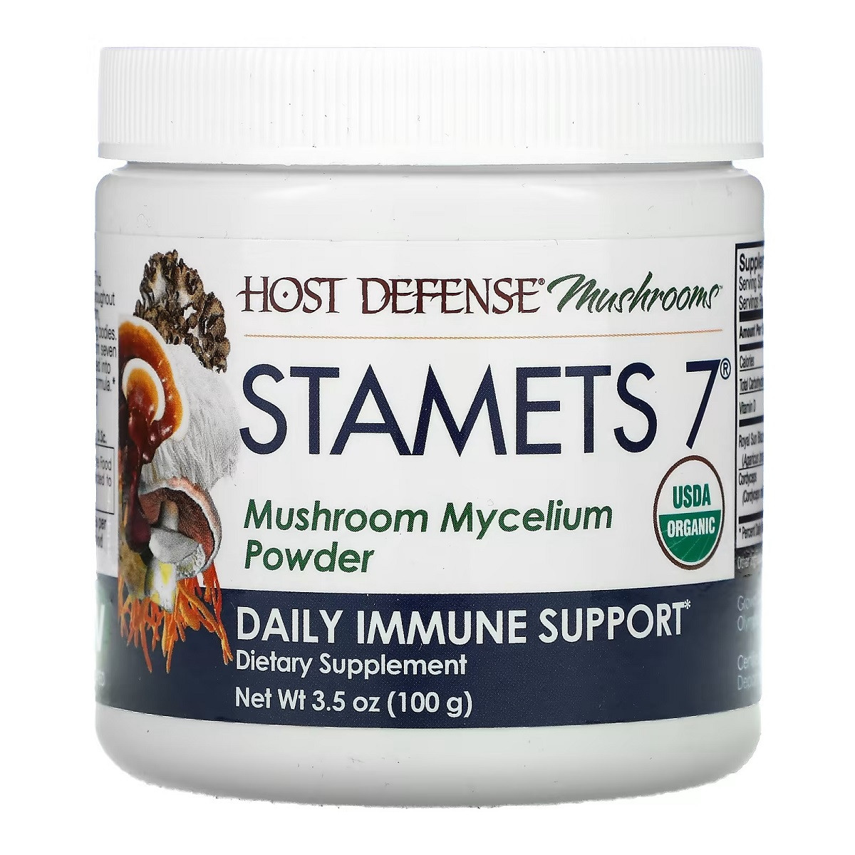 Щоденна підтримка імунітету, комплекс із 7 грибів, Stamets 7, Mushroom Mycelium Powder, Fungi Perfecti,