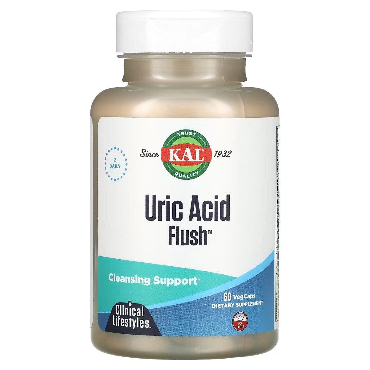 Очисник від сечової кислоти, Uric Acid Flush, KAL, 60 вегетаріанських капсул, фото 1
