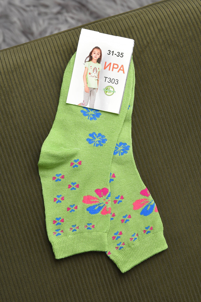 Шкарпетки для дівчинки зеленого кольору з малюнком 168281S, фото 1