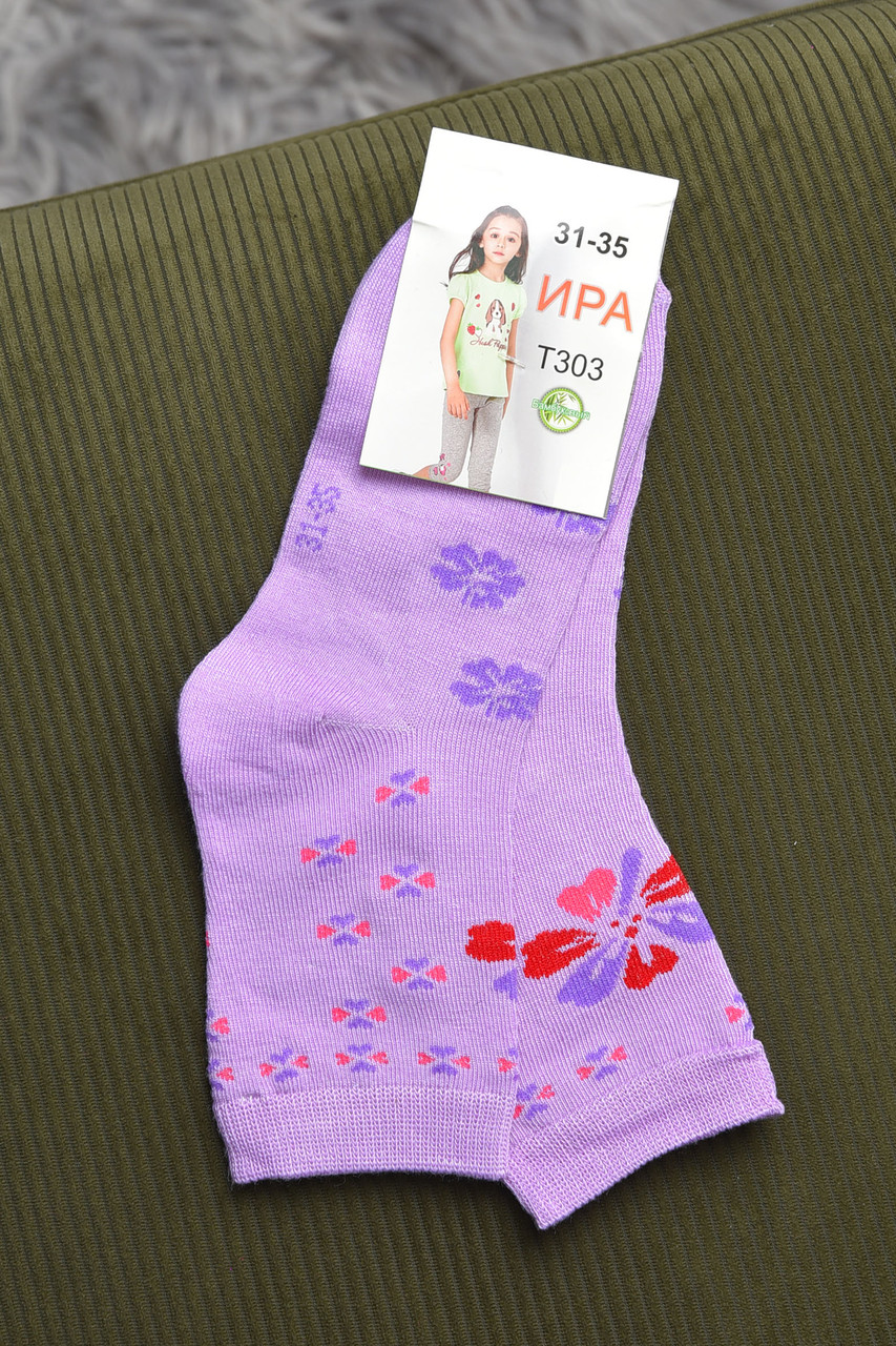 Шкарпетки для дівчинки бузкового кольору з малюнком 168284S, фото 1