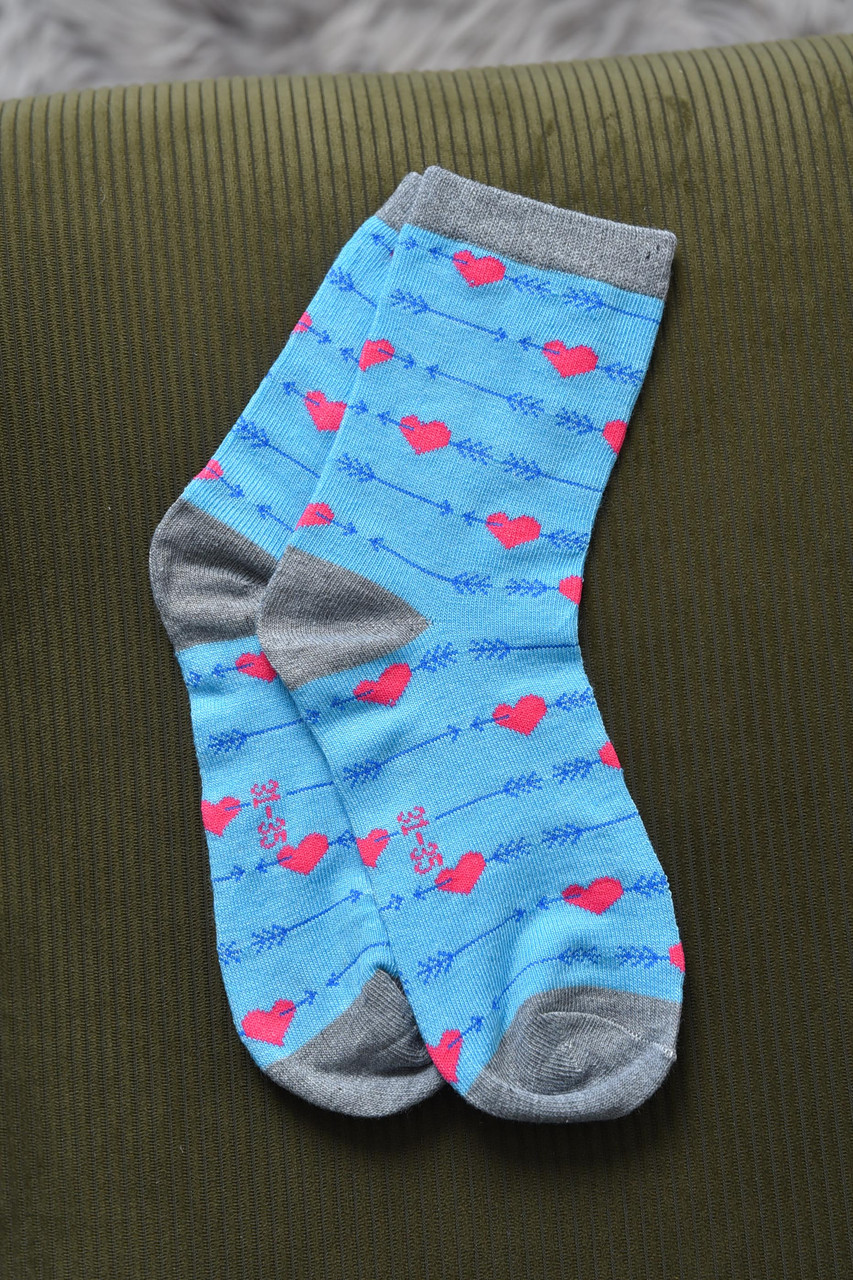 Шкарпетки для дівчинки блакитного кольору з малюнком р.31-35 168388S, фото 1