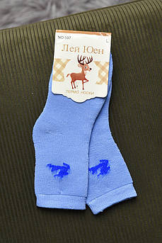 Шкарпетки дитячі махрові блакитного кольору 167855M