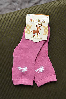 Шкарпетки дитячі махрові для дівчинки рожевого кольору 167868M