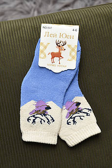 Шкарпетки дитячі махрові блакитного кольору 167869M