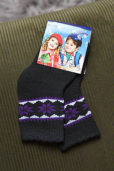 Шкарпетки дитячі махрові чорного кольору р.4-5 167897M