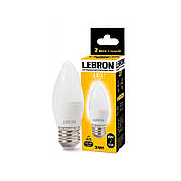 Лампа светодиодная Lebron LED L-C37 6W E27 3000K 480Lm угол 220°