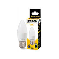 Лампа светодиодная Lebron LED L-C37 6W E27 4100K 480Lm угол 220°