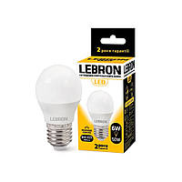 Лампа светодиодная Lebron LED L-G45 6W E27 4100K 480Lm угол 220°