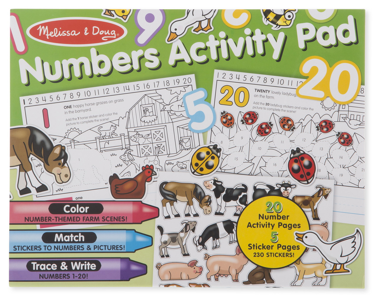 Творчий альбом розмальовка з наліпками Цифри від Melissa & Doug