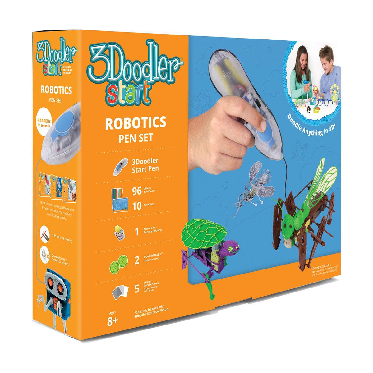 3D-ручка 3Doodler Start для детского творчества - РОБОТЕХНИКА (96 стержней, 2 шаблона, аксессуары) - фото 5 - id-p2026928049