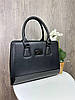 Жіноча каркасна сумка лакова вставка чорна однотонна матова сумка, фото 5