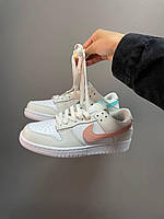 Женские кроссовки Nike Dunk Low Cream Blue Peach Swoosh