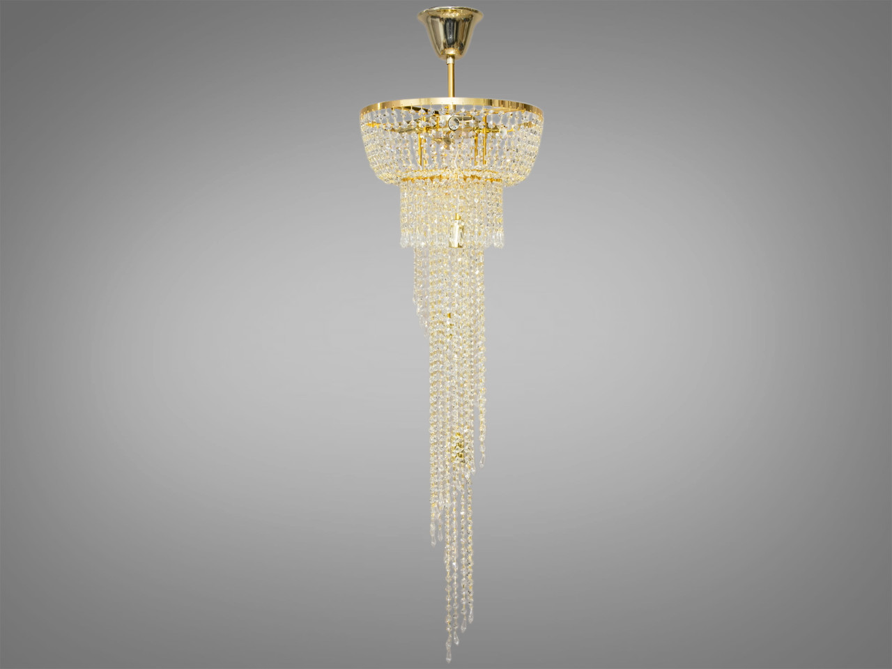 Кришталева люстра-каскад на 7 ламп золото FH012/400x1200G-2