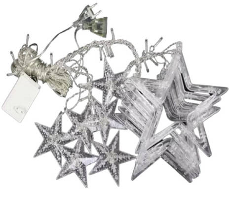Гірлянда штора STAR CURTAIN MULTI 7753 Зірки, різнокольорова, фото 1
