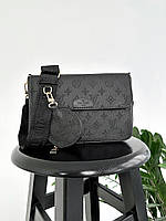 Женская сумка Louis Vuitton Multi Pochette Black V2 (черная) красивая модная стильная сумка torba0071