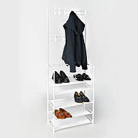 Вішалка для одягу з полицями для взуття підлогова 4626628