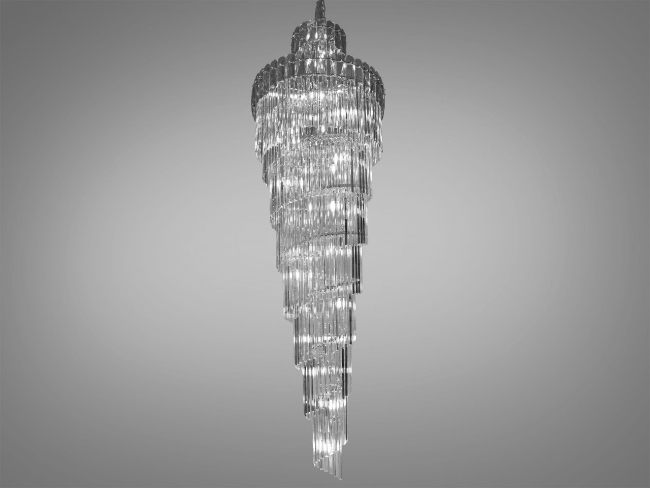 Кришталева люстра-каскад на 55 ламп хром 82205/1000xH3500HR