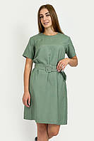 Летнее платье миди с поясом Finn Flare FSC110128-534 зеленое XS
