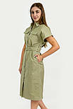 Сукня-сорочка з поясом Finn Flare FSC110130-920 зелена S, фото 3