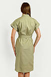 Сукня-сорочка з поясом Finn Flare FSC110130-920 зелена S, фото 5