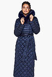 Довга синя куртка жіноча модель 31012 (КЛАД ТІЛЬКИ 42(XXS)) 48 (M), фото 5