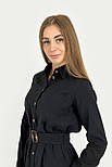 Сукня-сорочка з поясом Finn Flare FBC11069-200 чорна S, фото 5