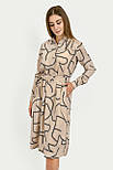 Сукня-сорочка з поясом Finn Flare FBC16012-709 Plus size бежева 5XL, фото 4