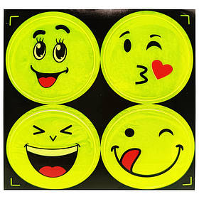 Наклейка світловідбивна "Смайл" Bambi 129-CIT-2, 4 штуки, Toyman