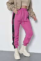 Спортивные штаны женские на флисе сиреневого цвета р.44-46 168431P